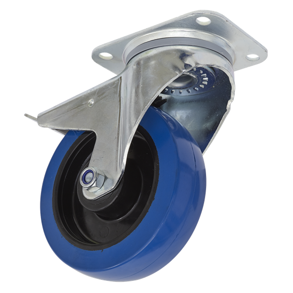 Sealey SCW3160SPL Castor Wheel Swivel Plate with Total Lock Ø160mm
