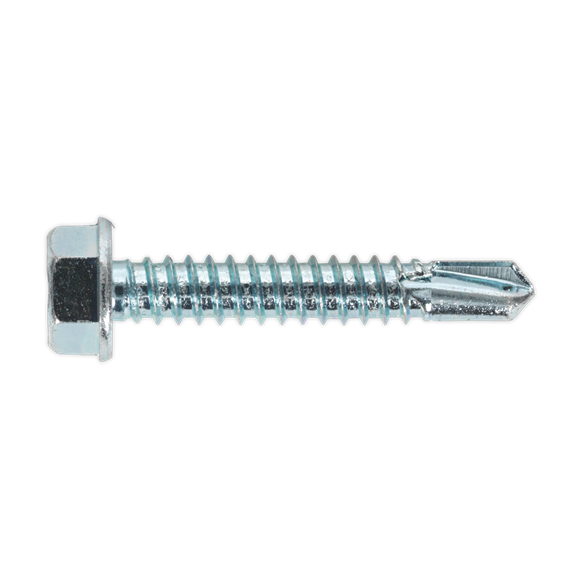 Sealey SDHX6338 Self Drilling Screw 6.3 x 38mm Hex Head Zinc Pack of 100