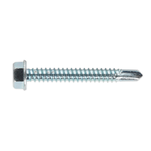 Sealey SDHX6350 Self Drilling Screw 6.3 x 50mm Hex Head Zinc Pack of 100