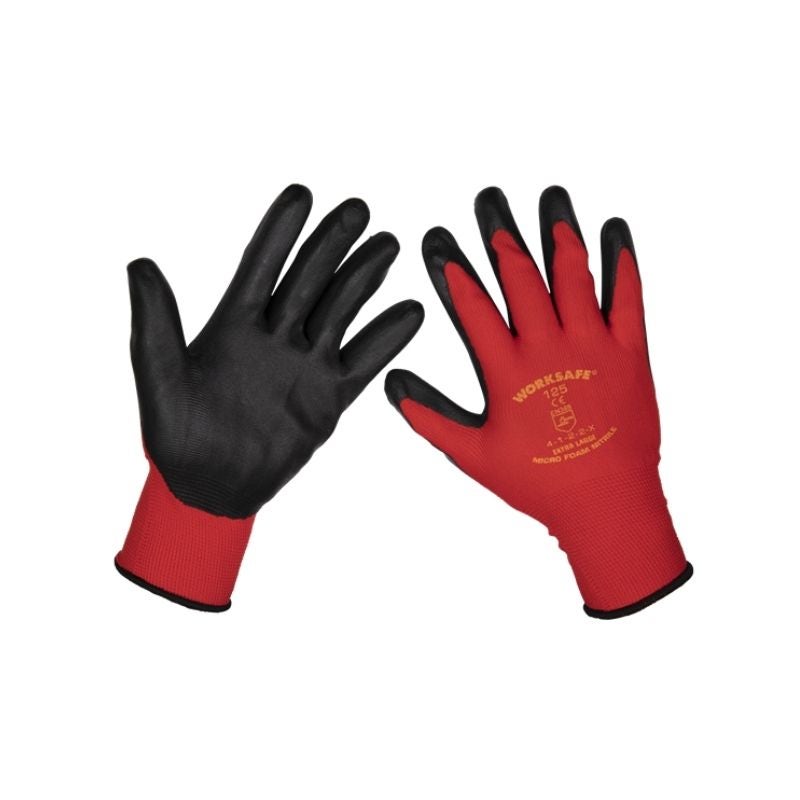 Sealey 9125XL/12 Flexi Grip Nitrile Palm Gloves (X-Large) - Pack of 12 Pairs