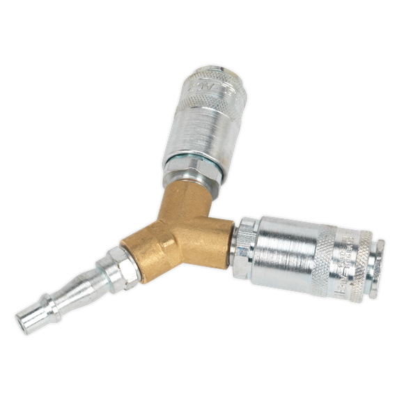Sealey AC87 Twin Coupling Bodies Y-Adaptor