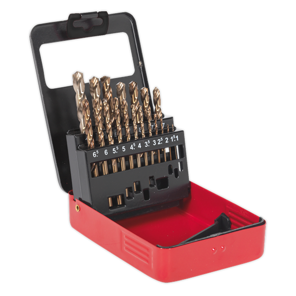 Sealey AK4701 HSS Cobalt Split Point Fully Ground Drill Bit Set 19pc Metric