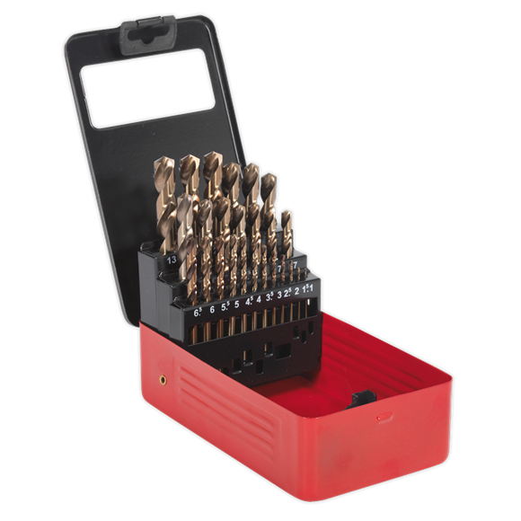 Sealey AK4702 HSS Cobalt Split Point Fully Ground Drill Bit Set 25pc Metric