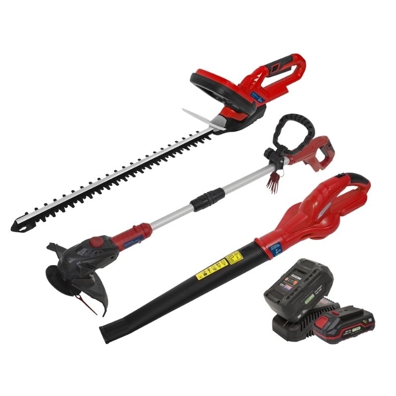 Sealey CP20VCOMBO6 20V Series 3 x Garden Power Tool Kit - 2 Batteries