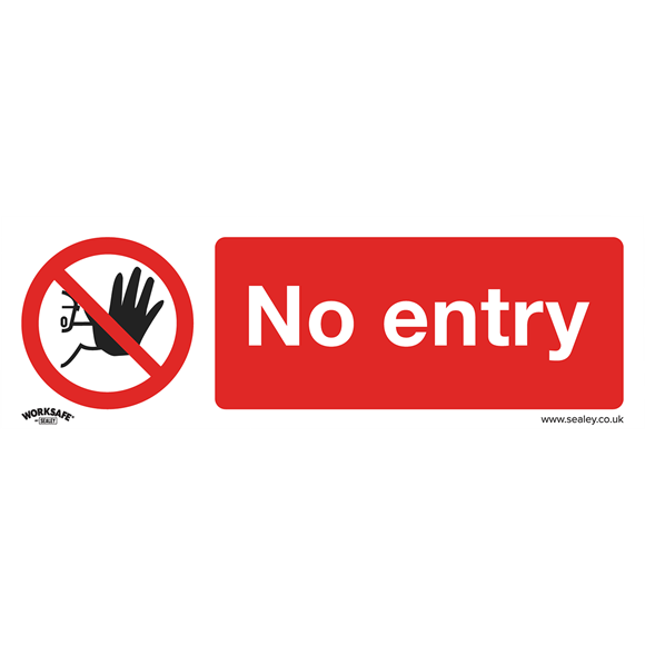 Sealey SS14V1 Prohibition Safety Sign - No Entry - Self-Adhesive Vinyl