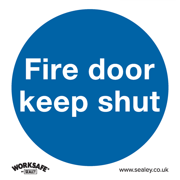 Sealey SS1V1 Mandatory Safety Sign - Fire Door Keep Shut - Self-Adhesive Vinyl