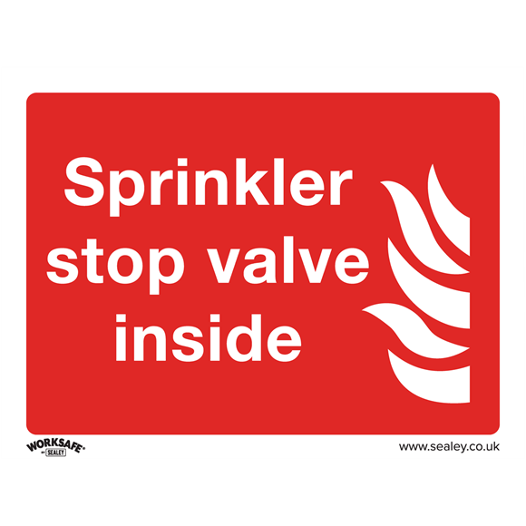 Sealey SS23P1 Safe Conditions Safety Sign - Sprinkler Stop Valve - Rigid Plastic