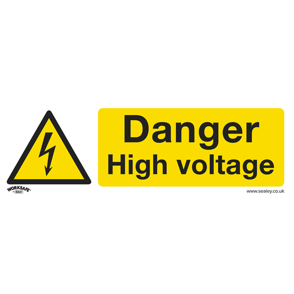 Sealey SS48P1 Warning Safety Sign - Danger High Voltage - Rigid Plastic