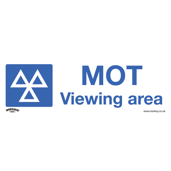 Sealey SS50P1 Warning Safety Sign - MOT Viewing Area - Rigid Plastic