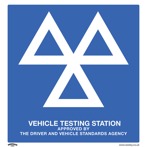 Sealey SS51P10 Warning Safety Sign - MOT Testing Station - Rigid Plastic - Pack of 10