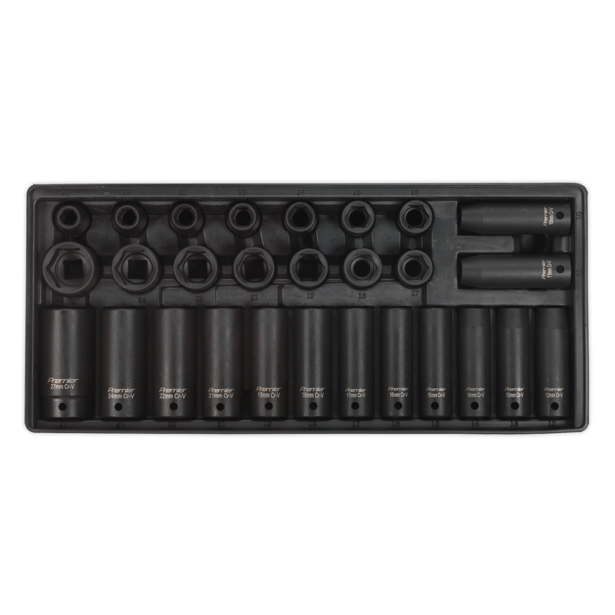 Sealey TBT24 Tool Tray with Impact Socket Set 28pc 1/2