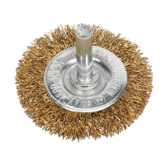 Sealey SFB50 Flat Wire Brush Ø50mm with 6mm Shaft