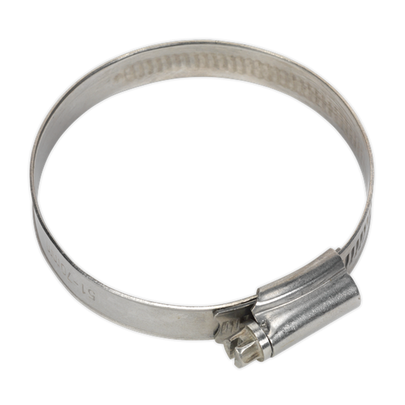 Sealey SHCSS2 Hose Clip Stainless Steel Ø51-70mm Pack of 10