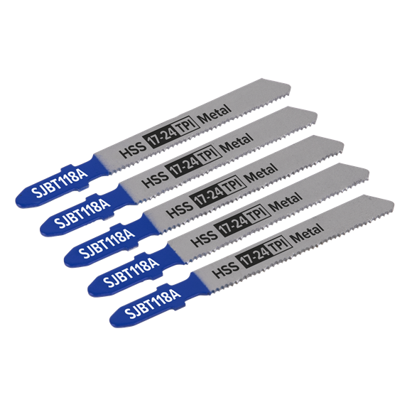 Sealey SJBT118A Jigsaw Blade Metal 92mm 17-24tpi - Pack of 5