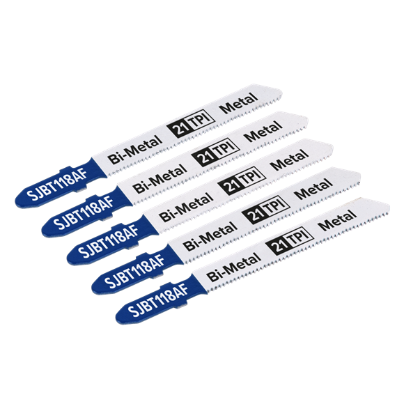 Sealey SJBT118AF Jigsaw Blade Metal 75mm 21tpi - Pack of 5