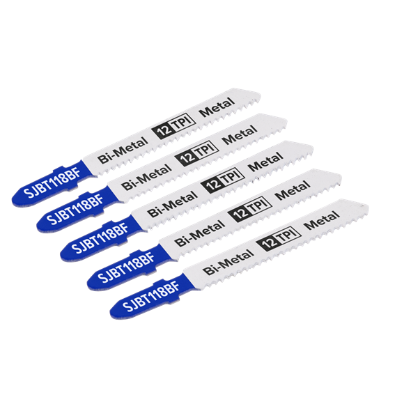 Sealey SJBT118BF Jigsaw Blade Metal 75mm 12tpi - Pack of 5