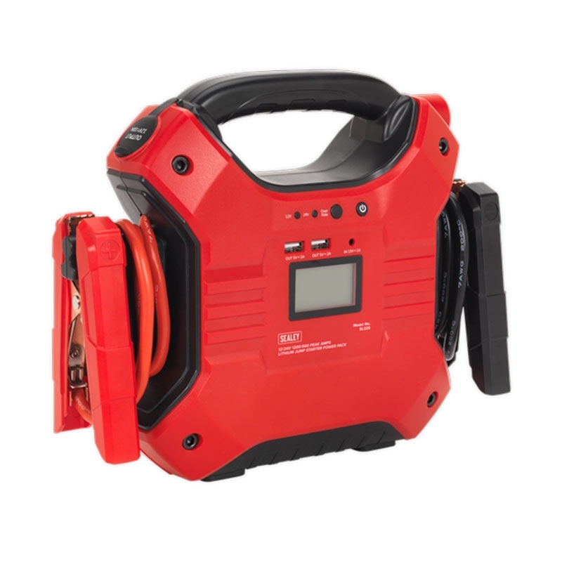 Sealey SL32S Jump Starter Power Pack Lithium Ion Phosphate (LiFePo4) 12/24V 1200/450 Peak Amps