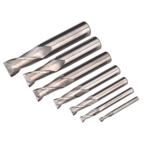 Sealey SM2502EMSET HSS End Mill Set Ø4-16mm 2 Flute