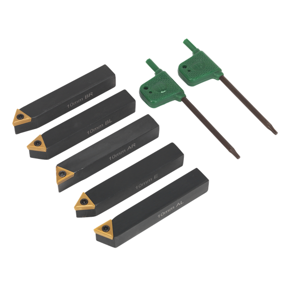 Sealey SM3025CS1 Indexable 10mm Lathe Turning Tool Set 5pc