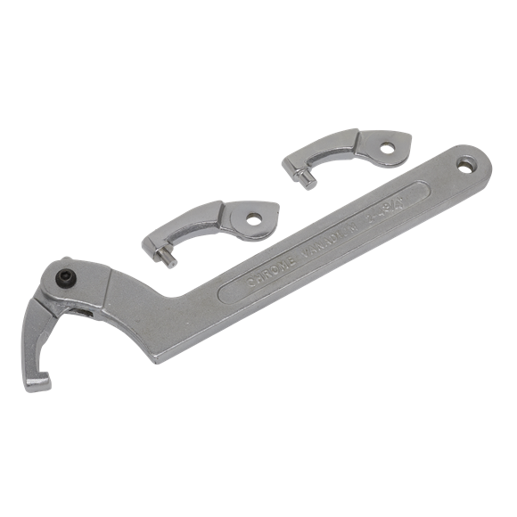 Sealey SMC2L Adjustable C Spanner - Hook & Pin Wrench Set 4pc 51-121mm