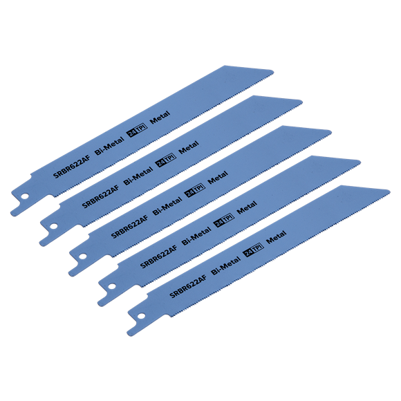 Sealey SRBR622AF Reciprocating Saw Blade Metal 150mm 24tpi - Pack of 5