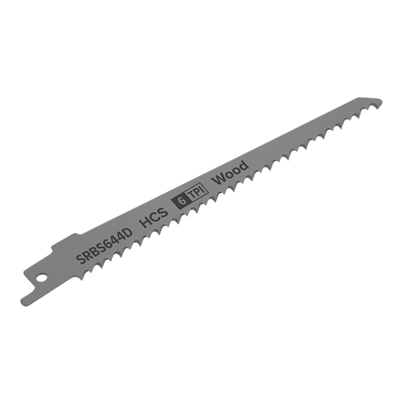 Sealey SRBS644D Reciprocating Saw Blade Clean Wood 150mm 6tpi - Pack of 5