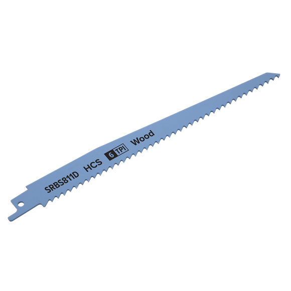 Sealey SRBS811D Reciprocating Saw Blade Clean Wood 200mm 6tpi - Pack of 5
