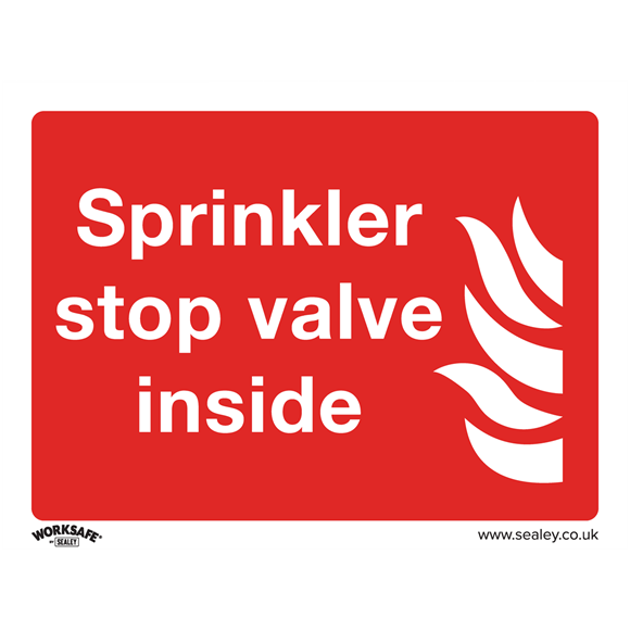 Sealey SS23V1 Safe Conditions Safety Sign - Sprinkler Stop Valve - Self-Adhesive Vinyl