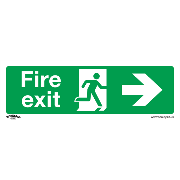 Sealey SS24V1 Safe Conditions Safety Sign - Fire Exit (Right) - Self-Adhesive Vinyl