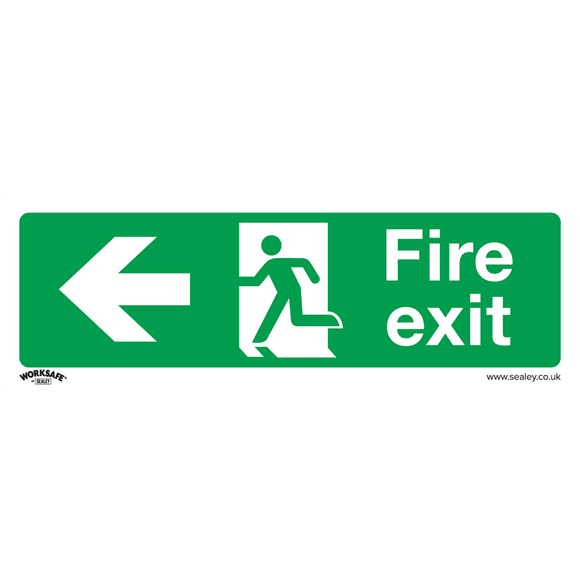 Sealey SS25P1 Safe Conditions Safety Sign - Fire Exit (Left) - Rigid Plastic