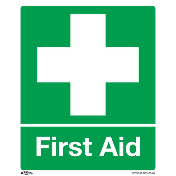 Sealey SS26V10 Safety Sign - First Aid - Self-Adhesive Vinyl - Pack of 10