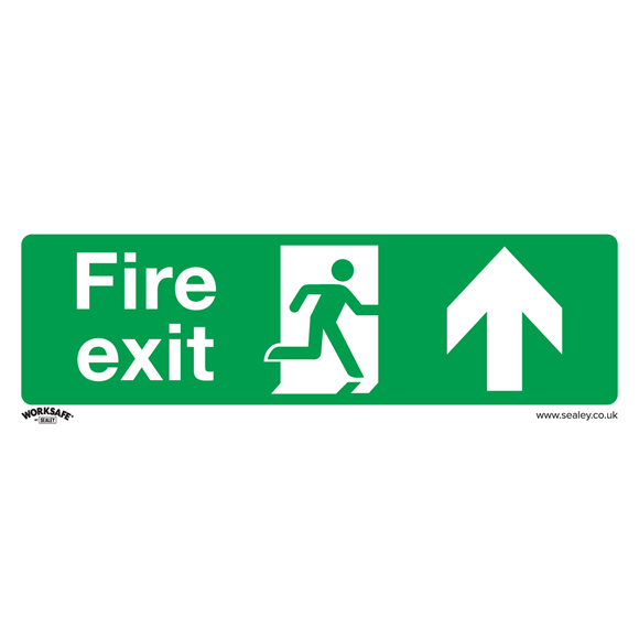 Sealey SS28P1 Safe Conditions Safety Sign - Fire Exit (Up) - Rigid Plastic