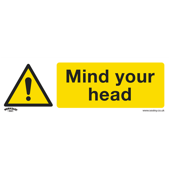 Sealey SS39P1 Warning Safety Sign - Mind Your Head - Rigid Plastic