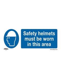 Sealey SS8P10 Mandatory Safety Sign - Safety Helmets Must Be Worn In This Area - Rigid Plastic - Pack of 10