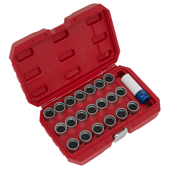 Sealey SX218 Locking Wheel Nut Key Set 21pc - Audi