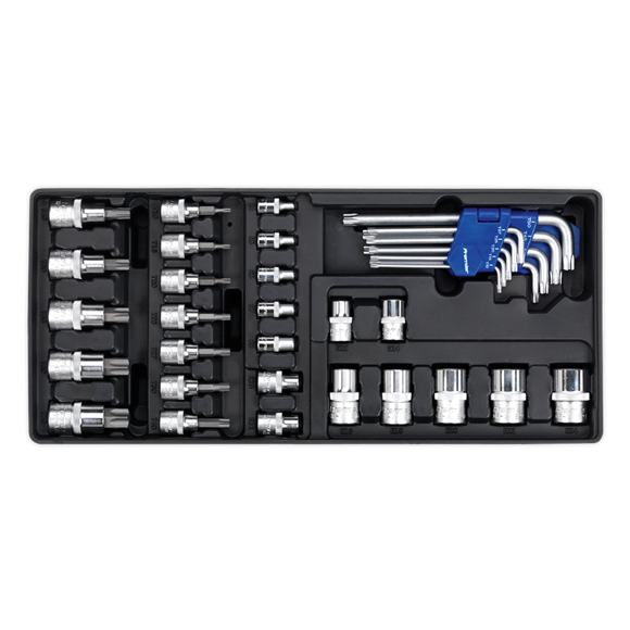 Sealey TBT08 Tool Tray with TRX-Star* Key, Socket Bit & Socket Set 35pc