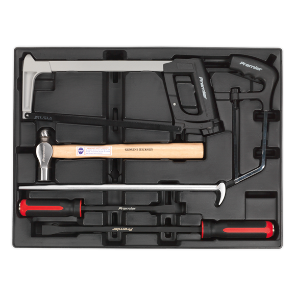 Sealey TBT30 Tool Tray with Pry Bar, Hammer & Hacksaw Set 6pc