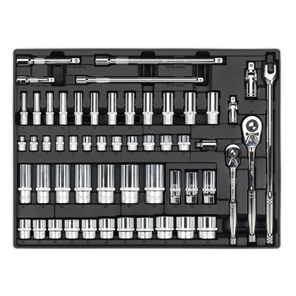 Sealey TBT31 Tool Tray with Socket Set 55pc 3/8