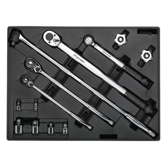 Sealey TBT32 Tool Tray with Ratchet, Torque Wrench, Breaker Bar & Socket Adaptor Set 13pc