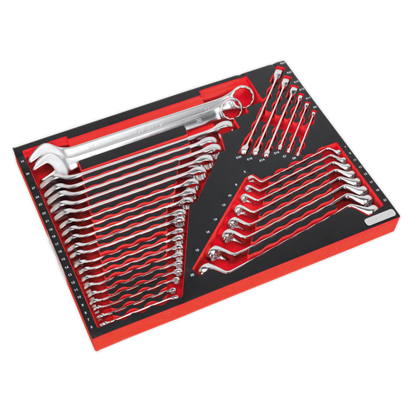 Sealey TBTP03 Tool Tray with Spanner Set 35pc