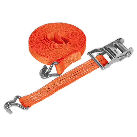 Sealey TD2006J Ratchet Tie Down 35mm x 6m Polyester Webbing 2000kg Breaking Strength