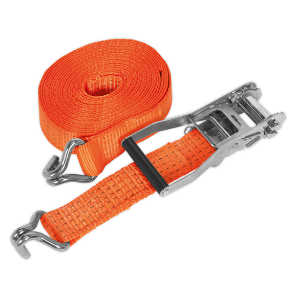 Sealey TD5006J Ratchet Tie Down 50mm x 6m Polyester Webbing 5000kg Breaking Strength