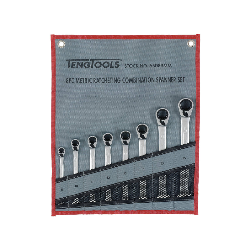 Teng Ratcheting Combination Spanner Set, 8 Piece