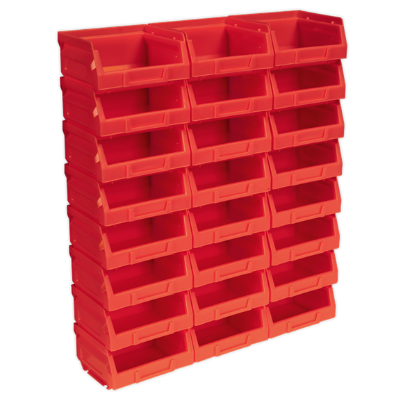 Sealey TPS124R Plastic Storage Bin 105 x 85 x 55mm - Red Pack of 24