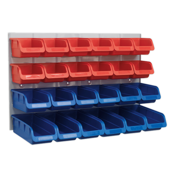 Sealey TPS132 Bin & Panel Combination 24 Bins - Red/Blue