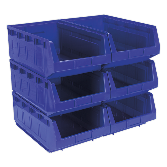 Sealey TPS56B Plastic Storage Bin 310 x 500 x 190mm - Blue Pack of 6