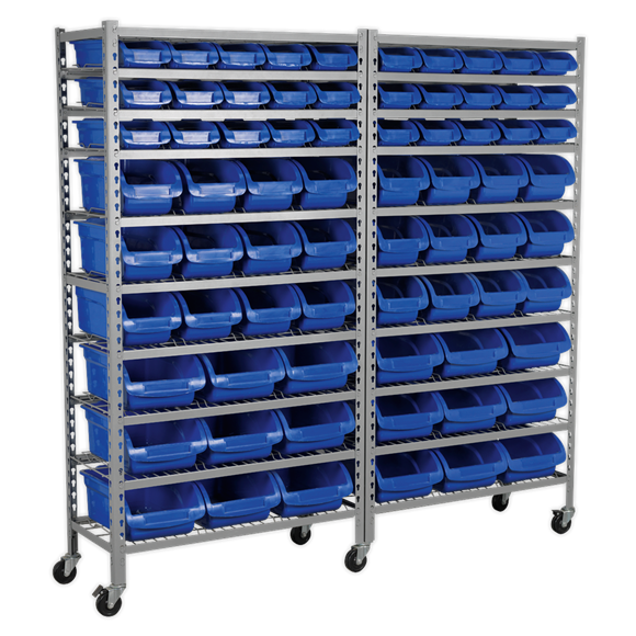 Sealey TPS72 Mobile Bin Storage System 72 Bins