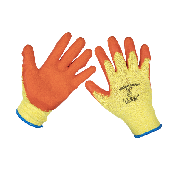 Sealey TSP121L/6 Super Grip Knitted Gloves Latex Palm (Large) - Pack of 6 Pairs