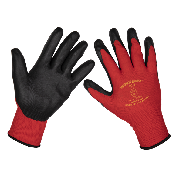 Sealey TSP125XL/6 Flexi Grip Nitrile Palm Gloves (X-Large) - Pack of 6 Pairs