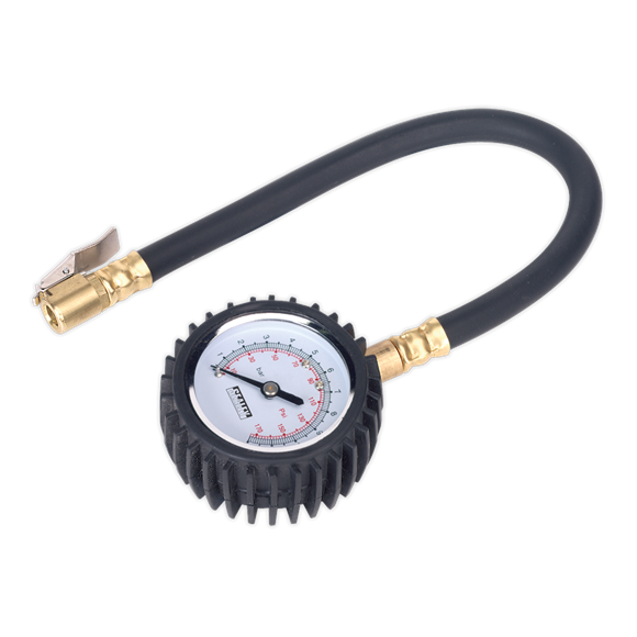 Sealey TST/PG6 Tyre Pressure Gauge with Clip-On Chuck 0-7bar(0-100psi)